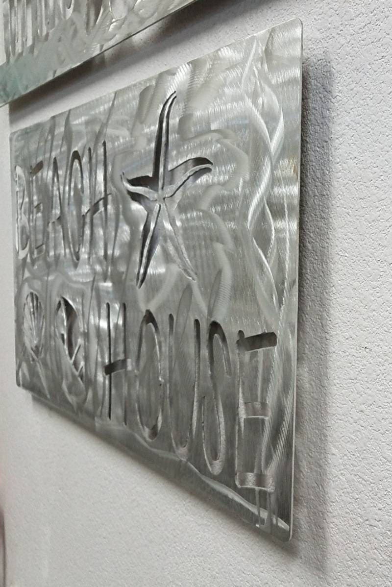 Metal Beach House Sign/ Metal Beach Decor/ Beach Sign/ Beach House