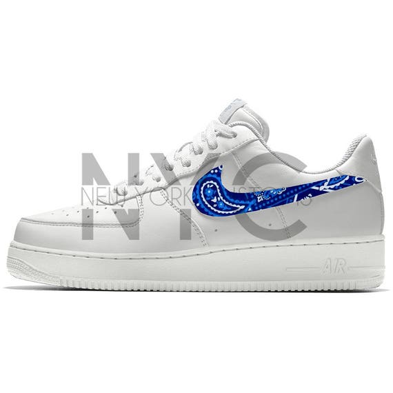 Blue Bandana Nike Air Force 1 Custom Men Women & Kids