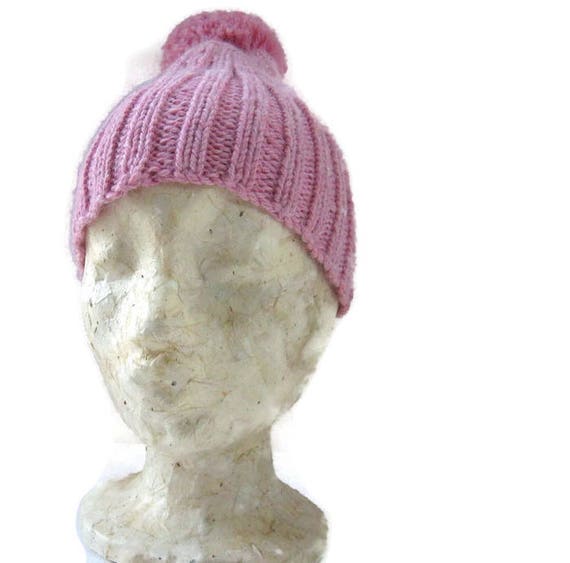 Pink Winter Hat Women's Hat Ski Hat Pink Wool Hand