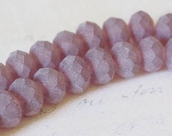 10 round faceted purple Crystal frosted "frosted" 6x8mm