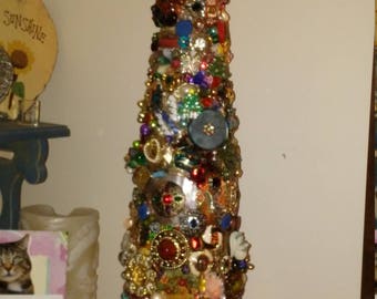 Vintage Christmas Jewelry Tree 9In.