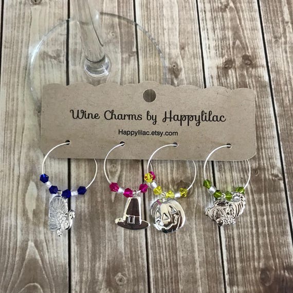 Wine Glass Charms Thanksgiving Wine Charms Thanksgiving