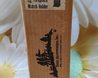 Vintage New Old Stock #2217 Three Mountaineers Fireplace Large Match Holder