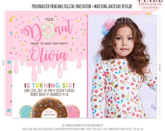 Donut Birthday Invitation Donut Birthday Party Invitation Donut Doughnut Invitation Donut Birthday Party Doughnut Birthday Party