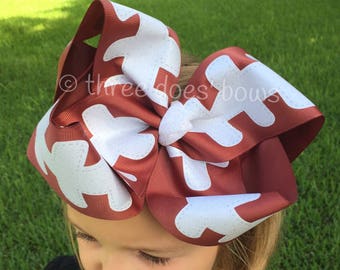 7" Jumbo Glitter Football Bow - Jumbo Football Bow - Huge Football Bow - Huge Football Hair Bow - Big Girl Football Bow - Football Hair Bow