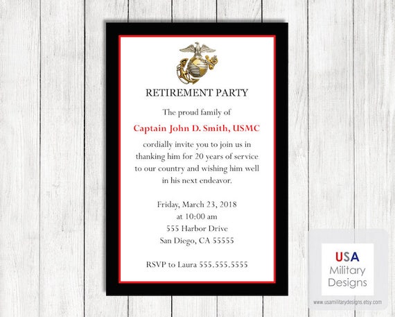 Usmc Retirement Invitations 1