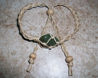Rainforest Jasper (Rhyolite) Hemp Bracelet