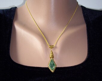 Green garnet necklace Gift for friend Uvarovite pendant Gift for wife Green necklace Gift for mother Mothers day jewelry Green stone For her