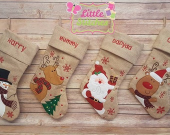 personalised santa or reindeer stocking , Christmas stocking , personalized stocking , santa sack , first Christmas , Christmas decoration