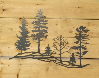 Metal Tree Hillside, Metal Wall Art, Trees, Metal Trees, Metal Scene