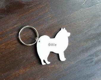 ON SALE American Eskimo Key Chain Personalized Customized