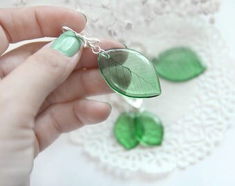 Green earrings set for bridal party gift for bridesmaid earrings bridal shower gift Botanical jewelry wedding Gifts for sister in law gift