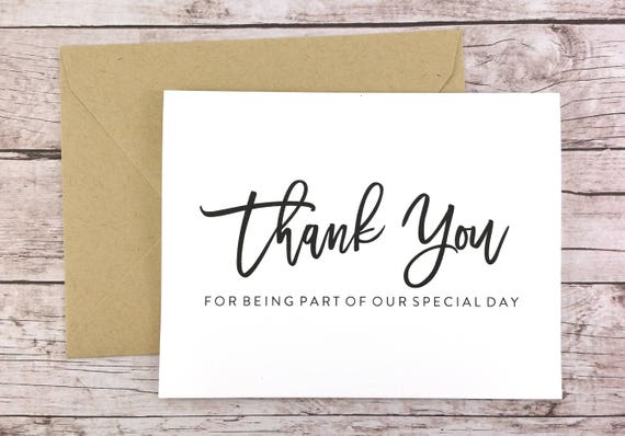 Thank You for Being Part of our Special Day Card Wedding