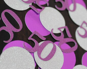 50th birthday confetti 60 pcs | 50th birthday party decorations | 50 confetti | Milestone birthday | Glitter confetti | 50th decor