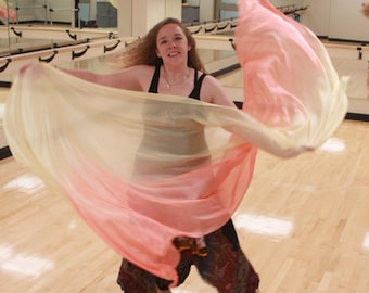 Rose Gold Silk Bellydance Veil, Bellydance Costume Veil