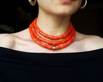 Antique coral necklace natural coral necklace red antique coral bead antique jewelry ethnic necklace antique ethnic jewelry coral beads 02