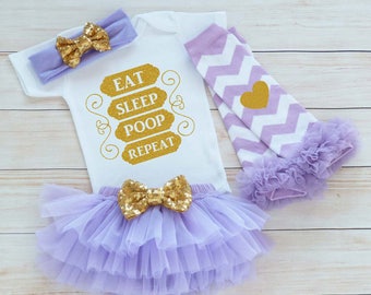 Coming Home Baby Girl Outfit, Baby Girl Coming Home Shirt, Eat Sleep Poop Bodysuit, Baby Coming Home Shirt, Baby Shower Gift, Infant Outfit