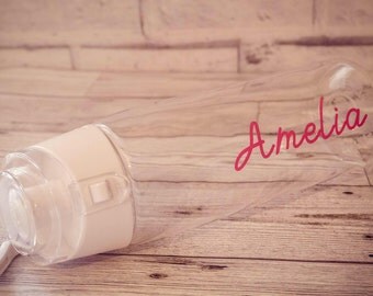 Personalised Water Bottle - Love island style 700ml - Rose gold writing in stock