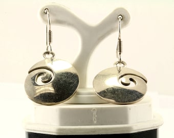 Vintage Scroll Design Drop/Dangle Earrings 925 Sterling ER 960