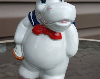 Vintage Enesco Hippo Sailor Bank