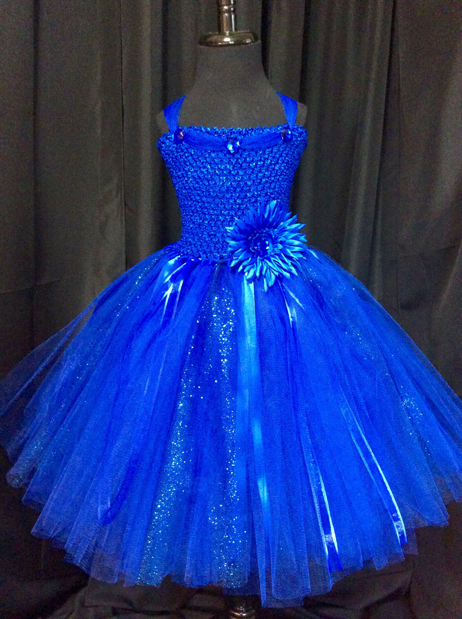 Royal blue princess dress, royal blue tutu dress for girls, blue tutu