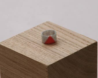 Beaded ring Simone (Coral)