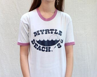 Vtg 1980s Myrtle Beach, SC Ringer T-shirt
