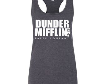 Dunder Mifflin Tank Top. Dunder Mifflin T-Shirt - Women's racerback Tank Top. The Office Shirt. Paper Company Shirt. The Office Tv Show.