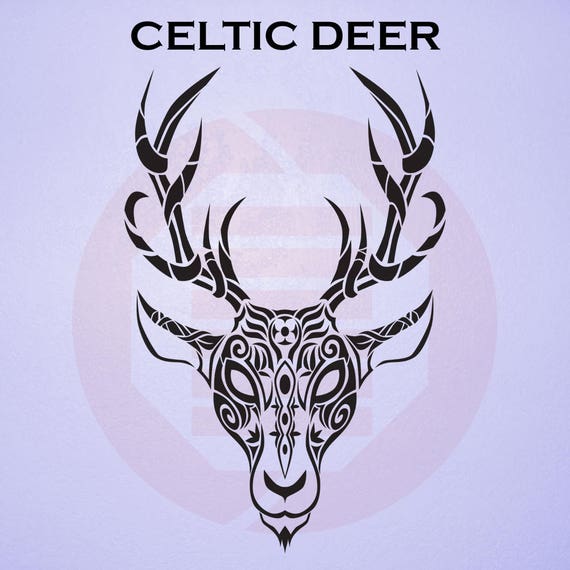 Celtic deer head SVG ciervo celta pagan decal clipart antler
