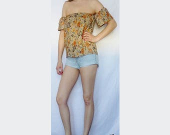 Flowers off-the shoulder top - Summer festival top