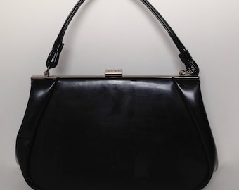 Vintage 1960s black handbag