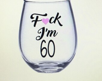 60th wine glass. 60th gift. 60th birthday gift. 60 wine glass. 60 gift. 60 birthday gift.