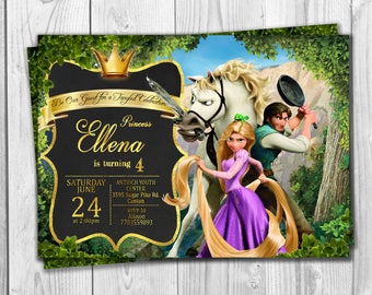 Tangled Invitation, Princess Rapunzel Invitation , Disney Princess Invitation, Rapunzel Invitation, Birthday, Personalized , Rapunzel,