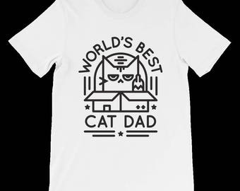 World's Best Cat Dad Shirt - Cat Dad T-Shirt - Gift For Cat Lovers - Good Father's Day Gift for Cat Lovers - Funny Cat Shirt