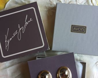 NIB Vintage Kenneth J. Lane for Avon Modern Silhouette Earrings, 1986
