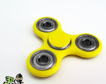 Metal Fidget Spinner | Metal Bearings | 3D Printed | Yellow | Color Options Available | Lead and Mercury Free | Made in the USA