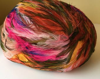 Vintage 1960’s era Christian Dior rainbow feather casque helmet style hat chapeaux Paris-NewYork fashion house Marshall Field & Company