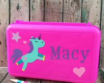 Personalized Pencil Box - Personalized School Box - School Supply Box - Pencil Box - Pencil Case - Plastic Pencil Box - Art Box - School