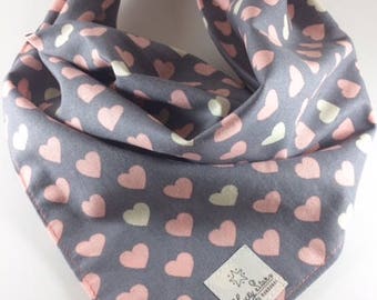 Dog Bandana/ Pet Bandana/ Heart Dog Bandana/ Heart Pet Bandana/ Gray Dog Bandana/ Gray Pet Bandana/ Dog Bandana for Wedding