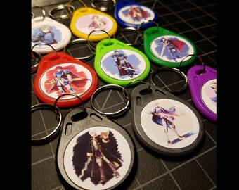 9 Fire Emblem Amiibo NFC WATERPROOF Keychain Card Tags 3DS Wii U Switch Shadows of Valentia Roy Marth Corrin Lucina Robin Alm Celica Ike