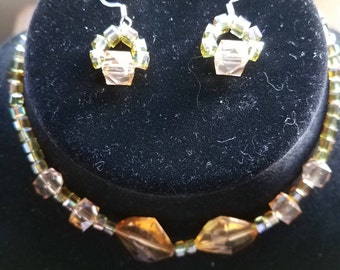 One of a kind necklace and earring set