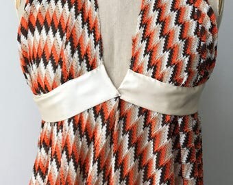 1960'S Halterneck Top / Halterneck / Vintage Top / Fringe Detail