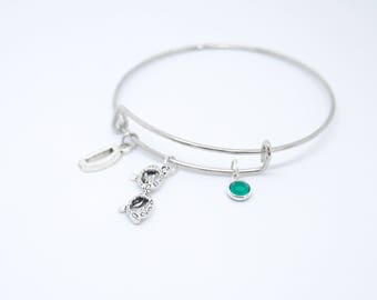 Glasses charm bracelet, geek girl jewelry, optometrist pendant, spectacles bracelet, optometrist bangle, hipster bracelet, optometrist gift