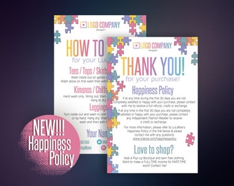Thank You Card, Thank You Care Card, Thank You Cards, Happiness Policy, Care Card, Digital File, Home Office Approved Color&Fonts