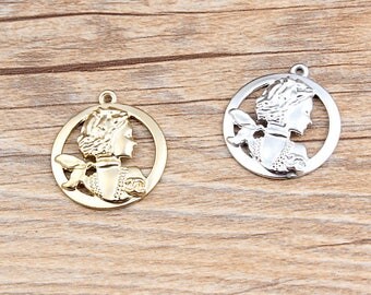10pcs Chanel Inspired Charm CoCo Charm Fashion Lady Charm Portrait Coin Charm Unique DIY Supplies Gift for Her Coco Camellia