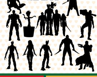 Guardians of the galaxy silhouettes sale, eps, svg, png and jpg files high resolution CL-SP-026