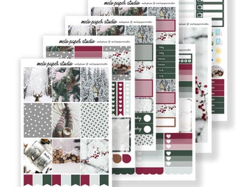 Woodland Winter / Planner Sticker Kit / Erin Condren / Photography / Sweater Weather / Winter / Holidays / December / Christmas / Woods