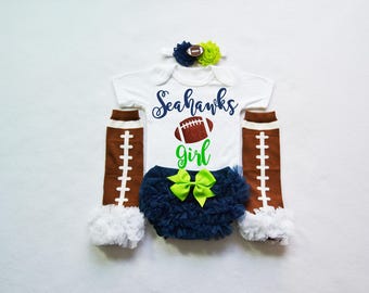 seattle seahawks baby girl outfit - baby girl seahawks outfit - girls seahawks football outfit - seahawks baby gift - seahawks football baby