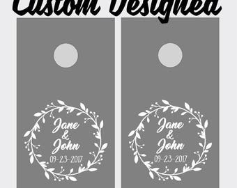 Wedding CORN HOLE BOARD Gift Custom Decals For Bean Bag Toss Game Wedding CORN HOLE BOARD Gift Custom Decals For Bean Bag Toss Game