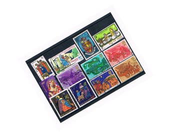 Nativity Selection, Traditional Christmas Postage Stamps | Wise Men, Shepherds, Angels, Mary & Jesus | used postal stamps, upcycle decoupage